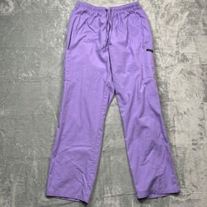 Dagacci Scrub Pants Women XL Purple Cargo Drawstring Elastic Waist Workwear